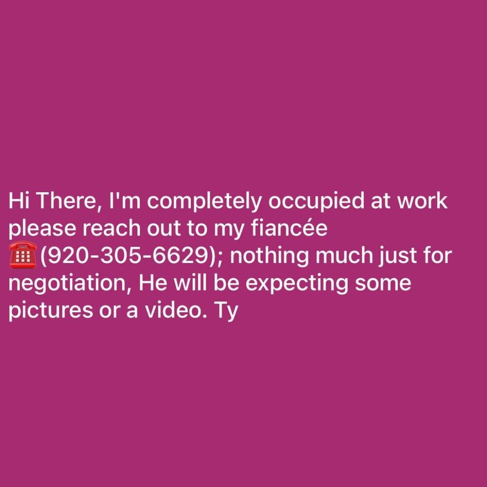 message me on 920-305-6629